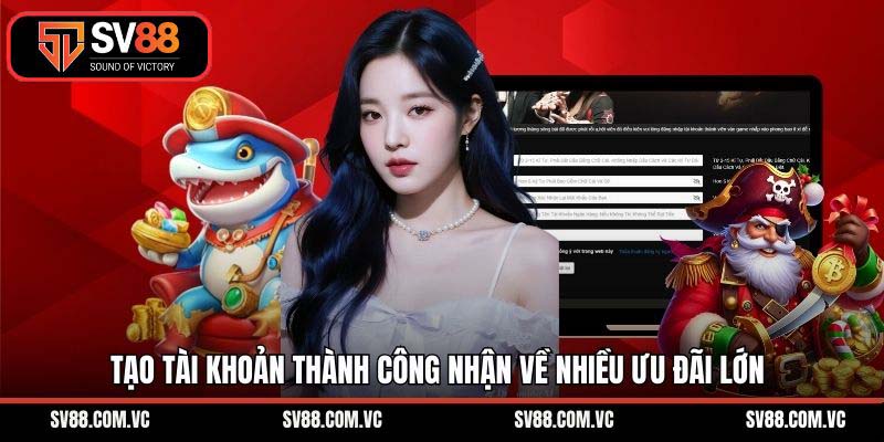 Tạo tài khoản thành công nhận về nhiều ưu đãi lớn